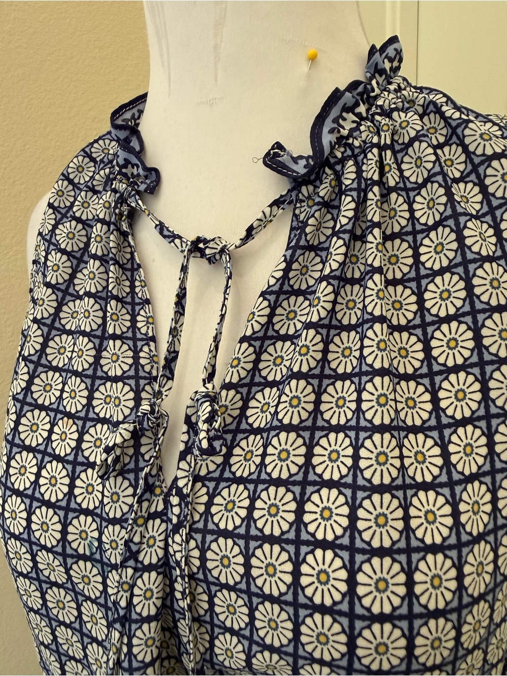 New - Max Studio blue and white boho tiered maxi dress - Picture 2 of 5
